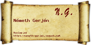 Németh Gerjén névjegykártya